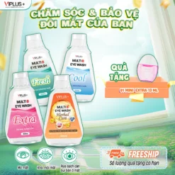 Nước Rửa Mắt VIPLUS+ Multi B Eye Wash Bổ Sung Độ Ẩm, Vitamin Cho Mắt, Hỗ Trợ Làm Sạch Dưỡng Ẩm Mắt 300ml