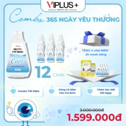 Combo 365 NGÀY YÊU THƯƠNG 12 Chai Nước Rửa Mắt VIPLUS+ Multi B Eye Wash [ COOL + EXTRA + FRESH ] + QUÀ TẶNG