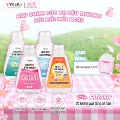Nước Rửa Mắt VIPLUS+ Multi B Eye Wash Bổ Sung Độ Ẩm, Vitamin Cho Mắt, Hỗ Trợ Làm Sạch Dưỡng Ẩm Mắt 300ml