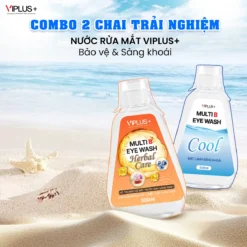Combo 2 Trải Nghiệm Herbal & Cool VIPLUS+ 300ml – Làm Sạch Mắt, Hỗ Trợ Bảo Vệ Mắt Khi Tiếp Xúc Ánh Sáng Xanh, Mát lạnh sảng khoái và tập trung tinh thần