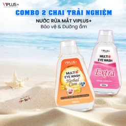 Combo 2 Trải Nghiệm Herbal & Extra VIPLUS+ 300ml – Làm Sạch Mắt, Hỗ Trợ Bảo Vệ Mắt Khi Tiếp Xúc Ánh Sáng Xanh, Cấp Ẩm Và Giảm Khô Mỏi Tức Thì