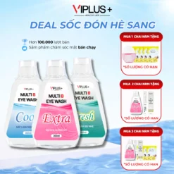 CHAI NƯỚC RỬA MẮT VIPLUS+ Multi B Eye Wash Bổ Sung Gấp Đôi Độ Ẩm Cho Đôi Mắt Khoẻ Đẹp 300ml