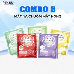 Combo 5 Miếng Mặt Nạ Xông Hơi Mắt VIPLUS+ Giúp Thư Giãn, Giảm Quầng Thâm Mắt
