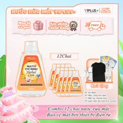 Combo 12 chai nước rửa mắt 365 ngày - Siêu tiết kiệm VIPLUS+ Multi B Eye Wash