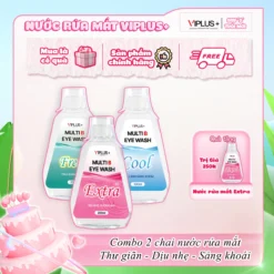 CHAI NƯỚC RỬA MẮT VIPLUS+ Multi B Eye Wash Bổ Sung Gấp Đôi Độ Ẩm Cho Đôi Mắt Khoẻ Đẹp 300ml