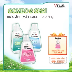 Combo 3 Chai Nước Rửa Mắt VIPLUS+ Multi B Eye Wash [ COOL + EXTRA + FRESH ] + QUÀ TẶNG COMBO TRẢI NGHIỆM