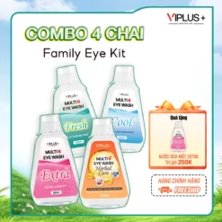 Combo Family Eye Kit  4 chai nước rửa mắt Cool - Fresh - Extra - Herbal Care VIPLUS+ Multi B Eye Wash 300ml