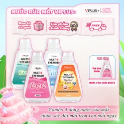 Combo Family Eye Kit  4 chai nước rửa mắt Cool - Fresh - Extra - Herbal Care VIPLUS+ Multi B Eye Wash 300ml